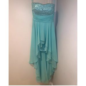⚡️Strapless formal dress, high-low style